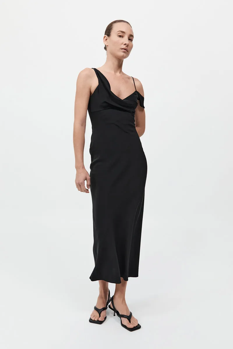 Silk Drape Dress - Black sold by St. Agni