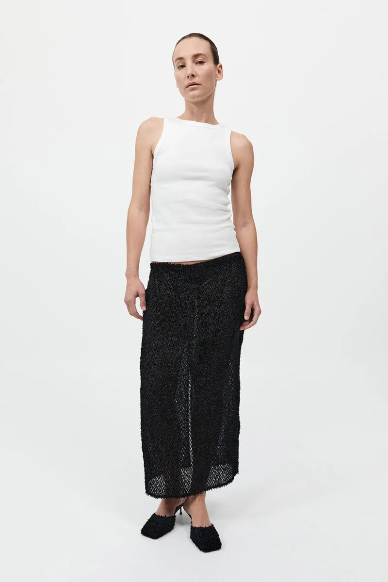 Feathered Silk Skirt - Black sold by St. Agni