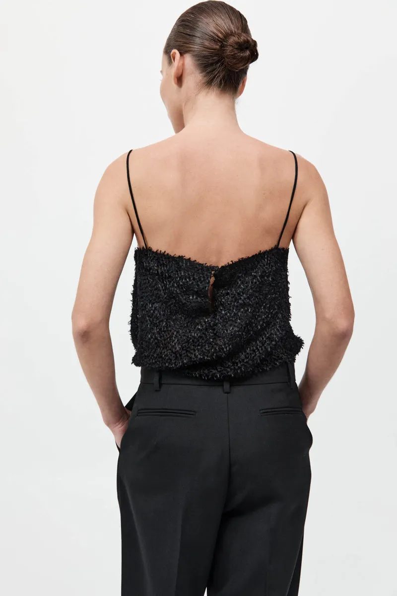 Feathered Silk Cami - Black sold by St. Agni product image thumbnail 4