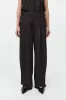 Wool Pinstripe Tapered Pants - Mahogany Stripe sold by St. Agni