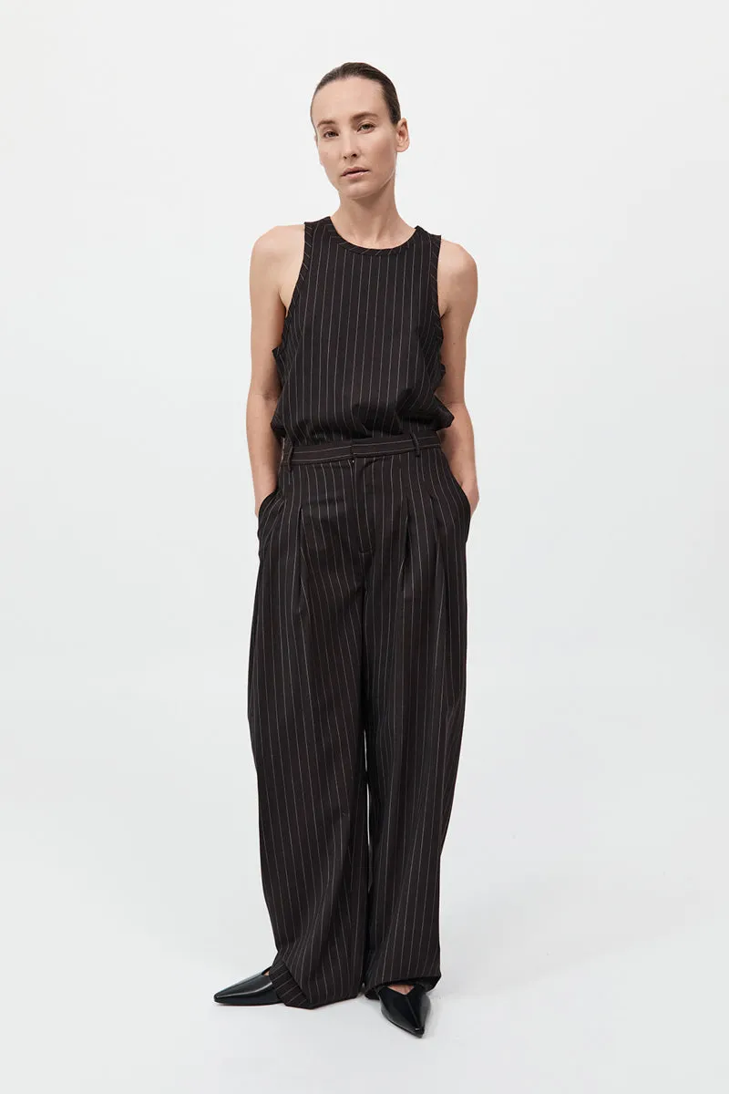 Wool Pinstripe Tank - Mahogany Stripe sold by St. Agni product image thumbnail 3