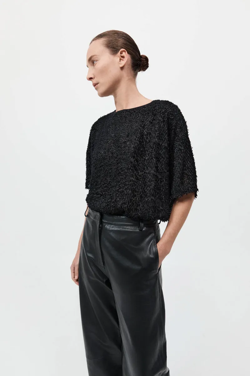 Feathered Silk Tee - Black sold by St. Agni product image thumbnail 4
