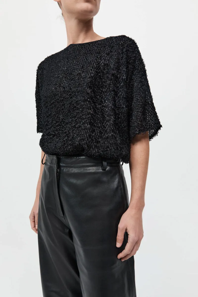 Feathered Silk Tee - Black sold by St. Agni product image thumbnail 3