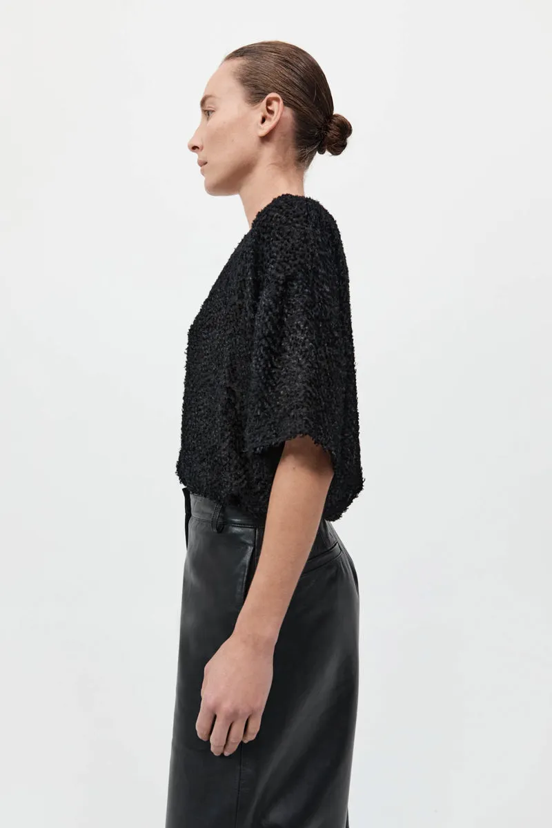 Feathered Silk Tee - Black sold by St. Agni product image thumbnail 5