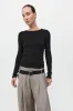 Organic Cotton Long Sleeve Top - Jet Black sold by St. Agni