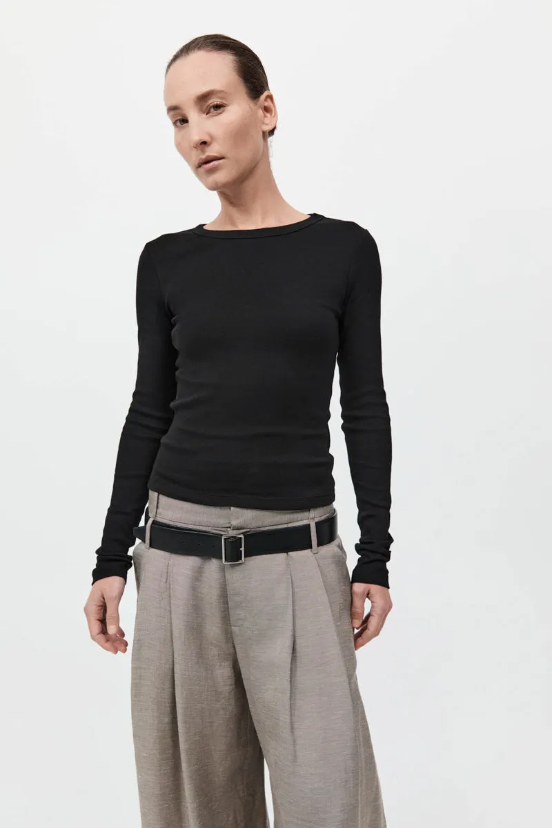 Organic Cotton Long Sleeve Top - Jet Black sold by St. Agni product image thumbnail 2