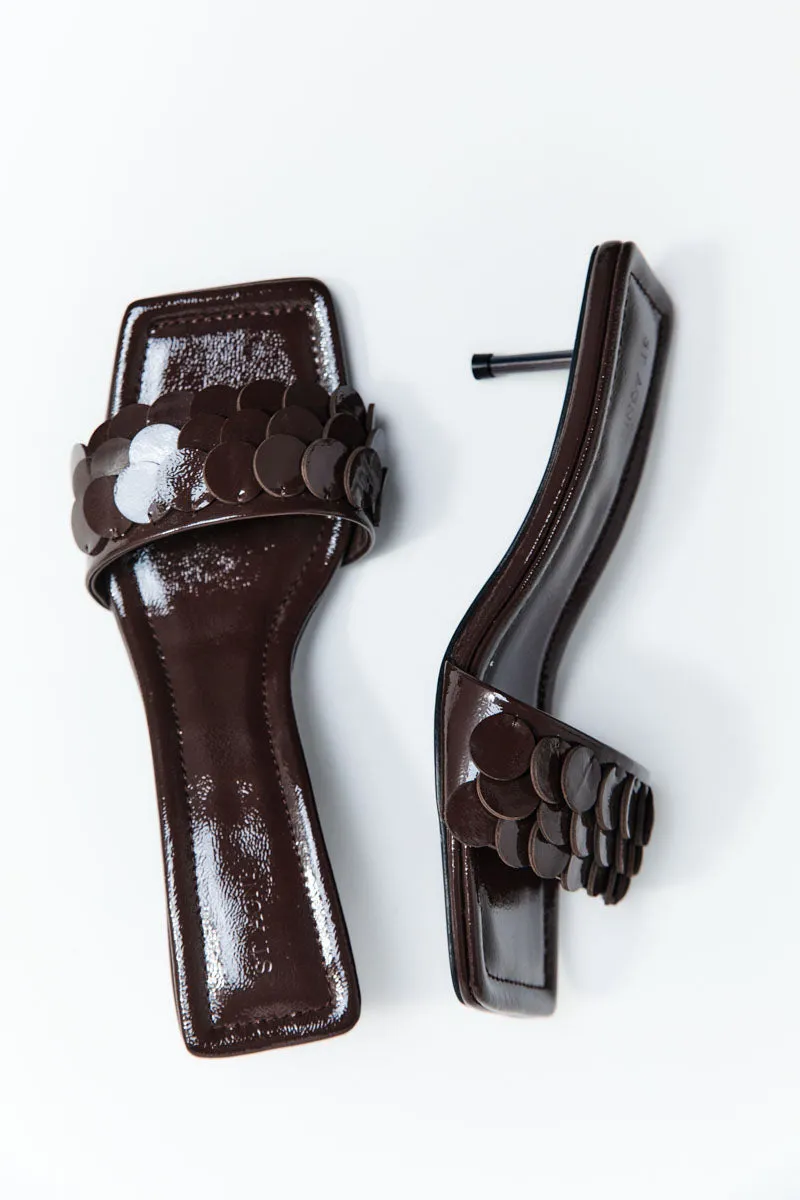 Paillette Kitten Heel - Patent Fudge sold by St. Agni product image thumbnail 3