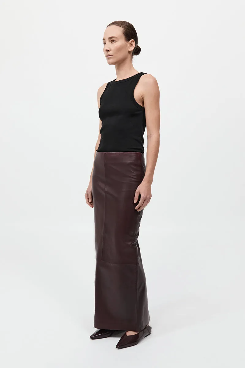 Leather Column Skirt - Bordeaux sold by St. Agni product image thumbnail 3