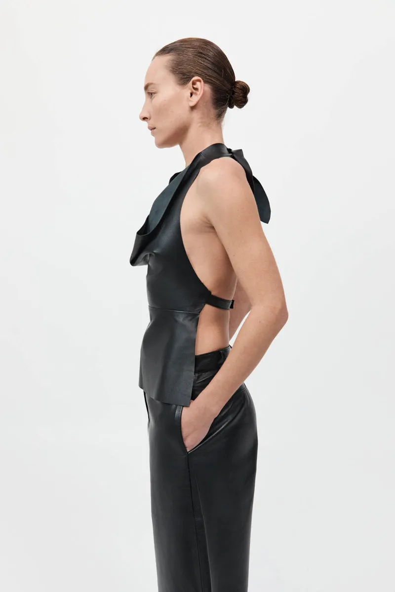 Leather Tie Top - Black sold by St. Agni product image thumbnail 4
