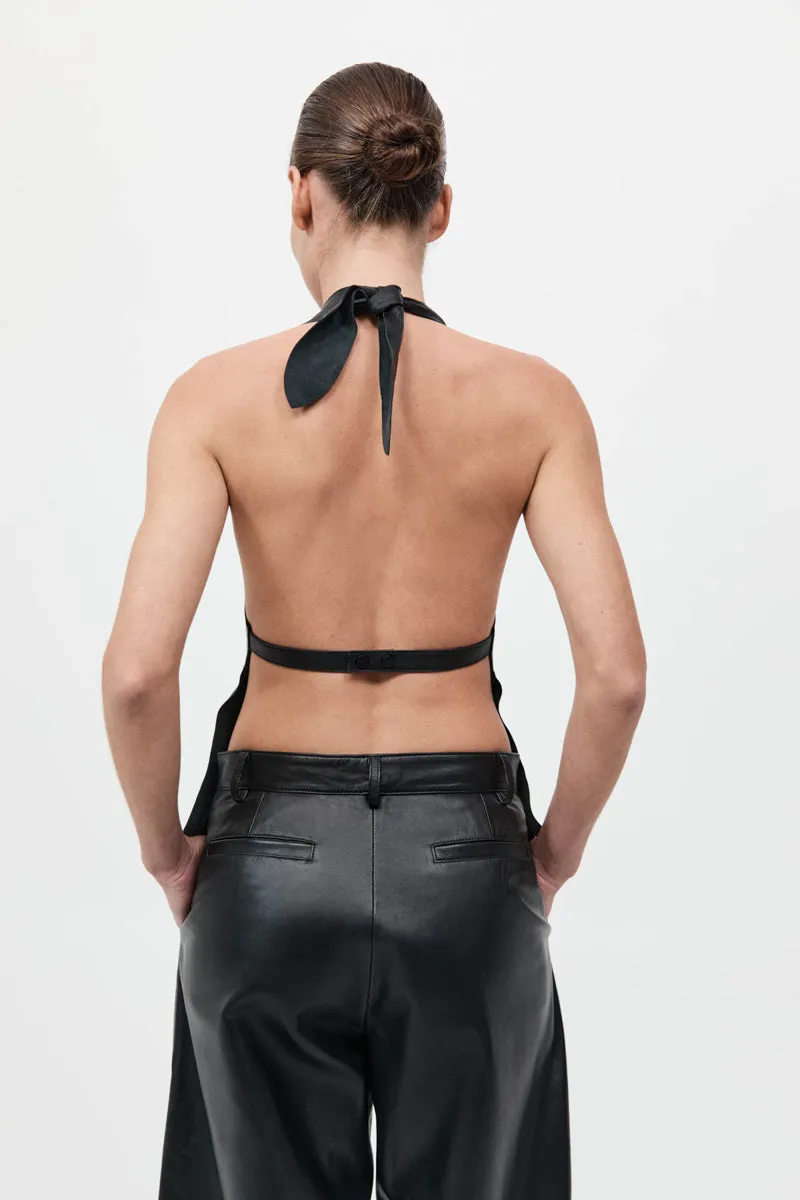 Leather Tie Top - Black sold by St. Agni product image thumbnail 5