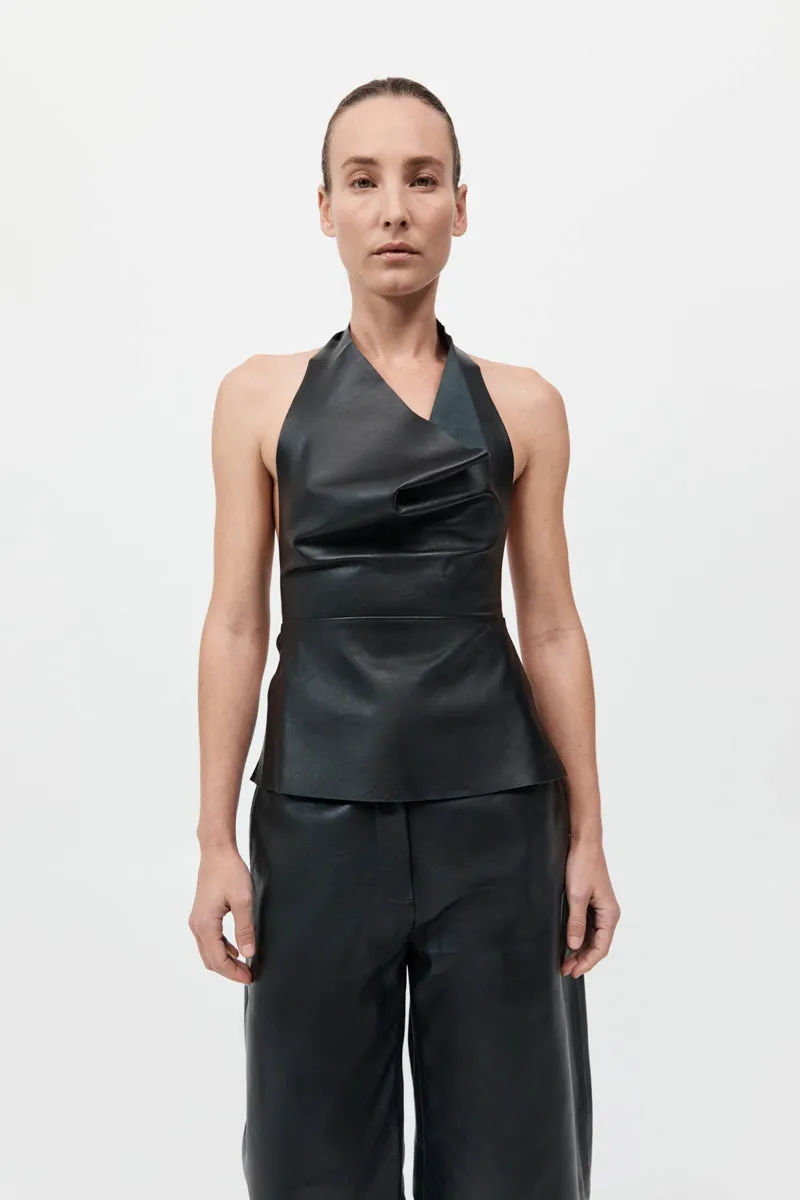 Leather Tie Top - Black sold by St. Agni product image thumbnail 2