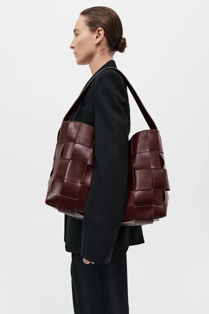 PRE-ORDER: Woven Large Tote - Plum sold by St. Agni