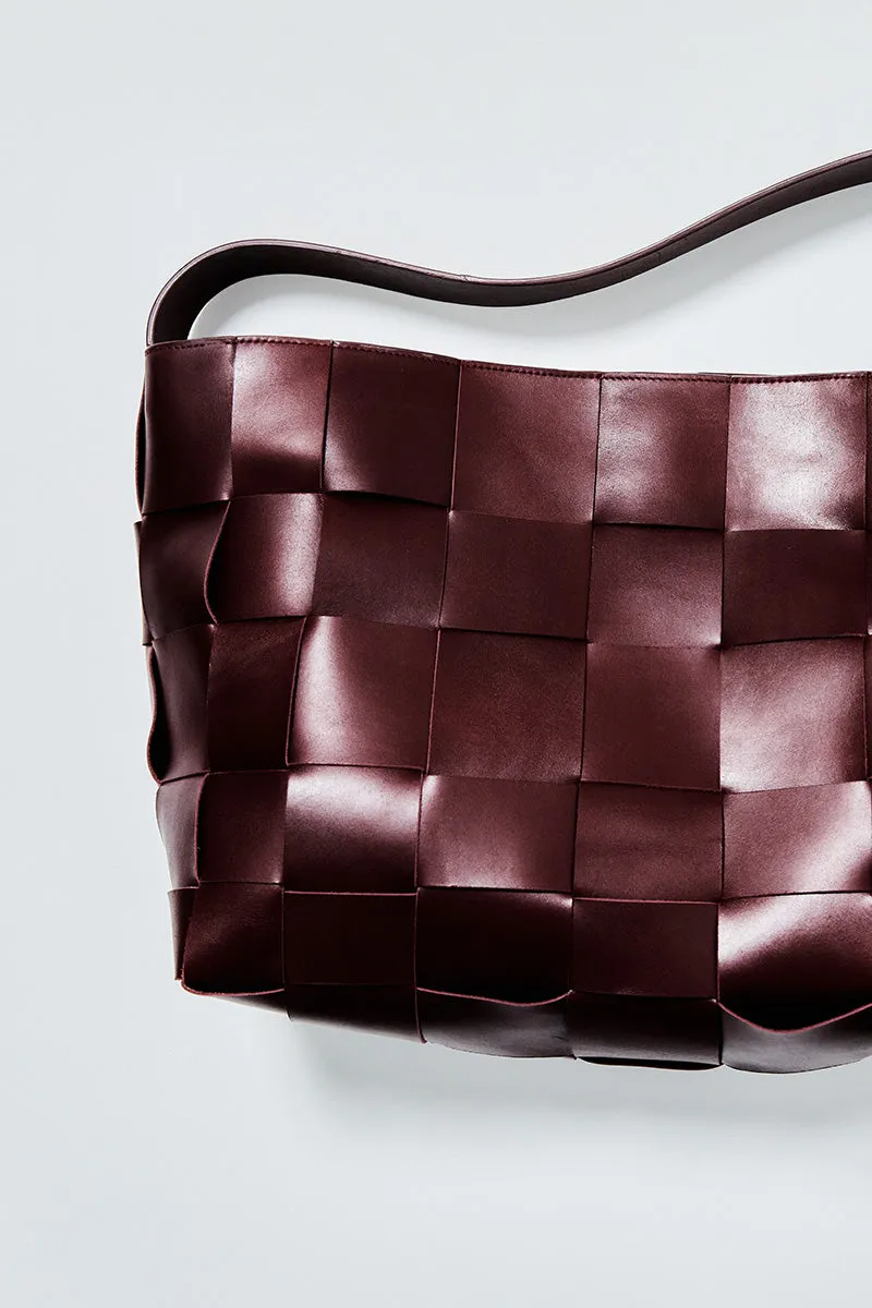 PRE-ORDER: Woven Large Tote - Plum sold by St. Agni product image thumbnail 2