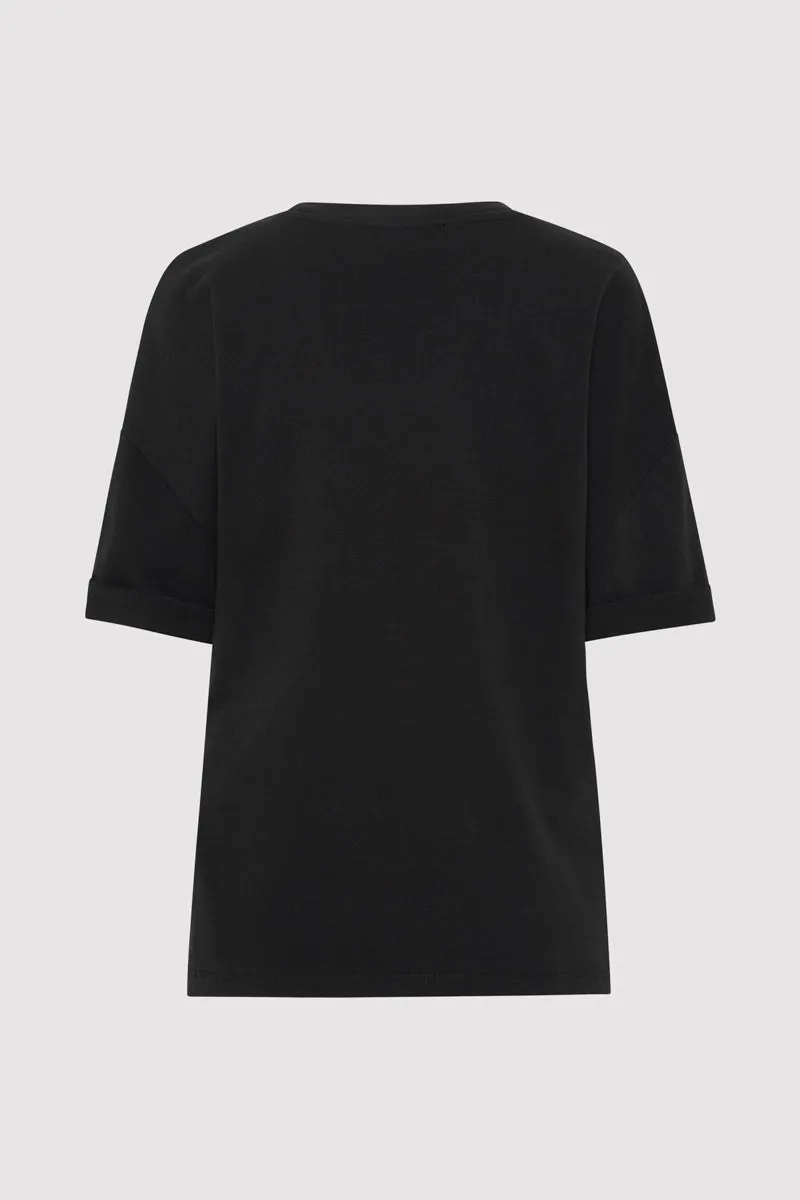 Organic Cotton Relaxed Tee - Black sold by St. Agni product image thumbnail 5