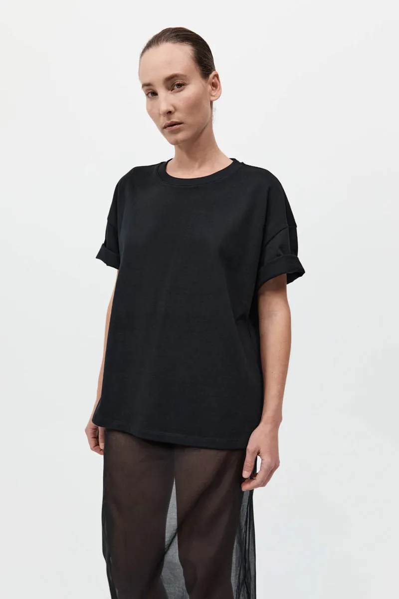 Organic Cotton Relaxed Tee - Black sold by St. Agni