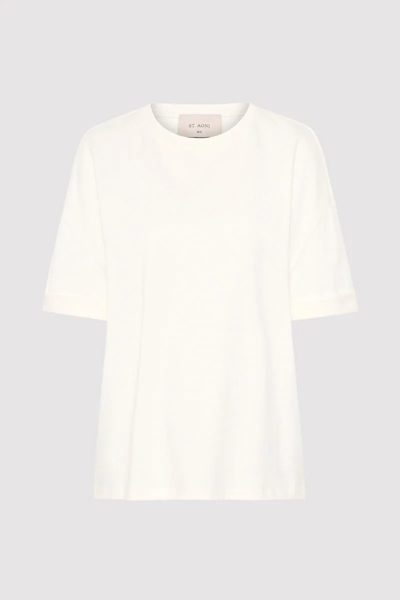 Organic Cotton Relaxed Tee - White sold by St. Agni product image thumbnail 4