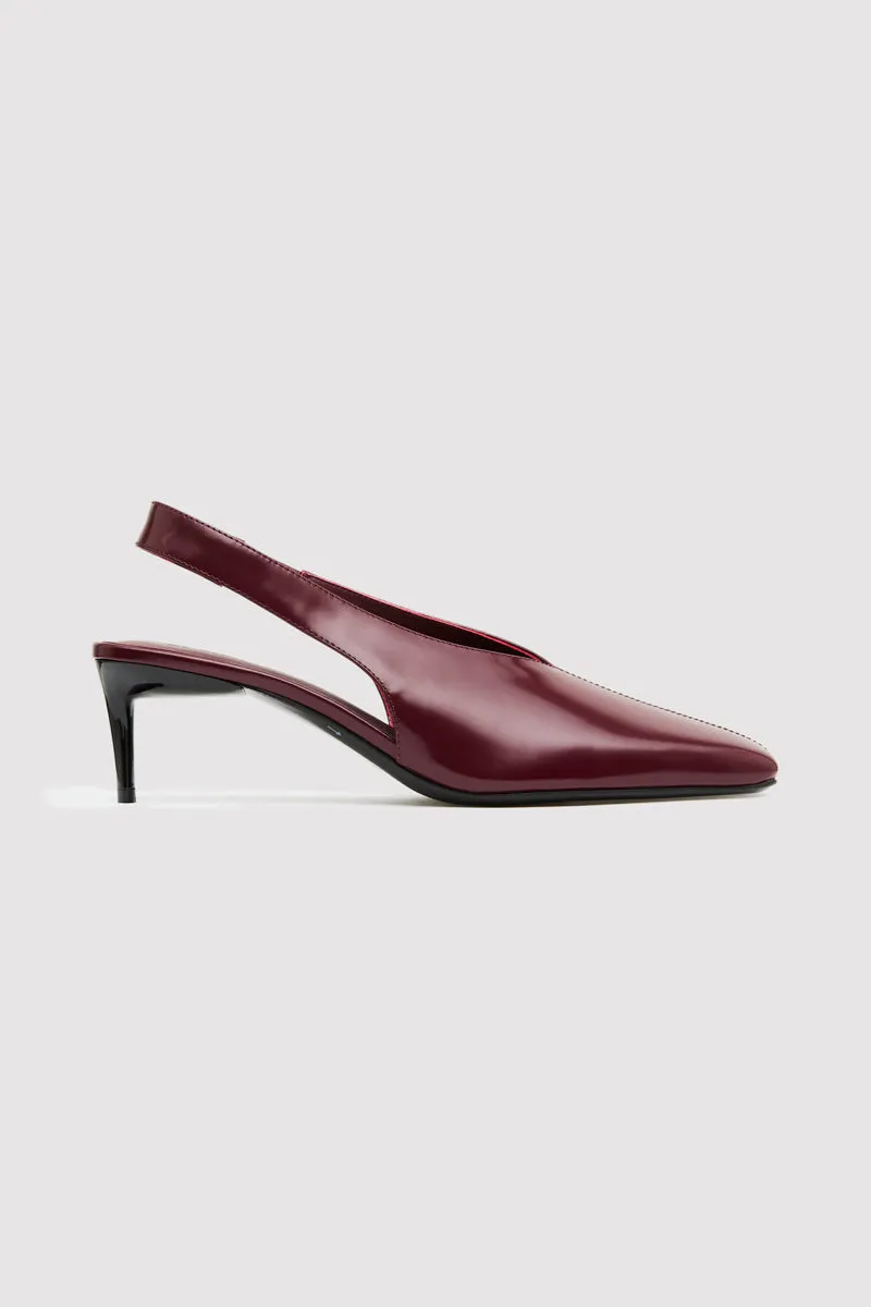Square Toe Sling Back Heel - Plum sold by St. Agni