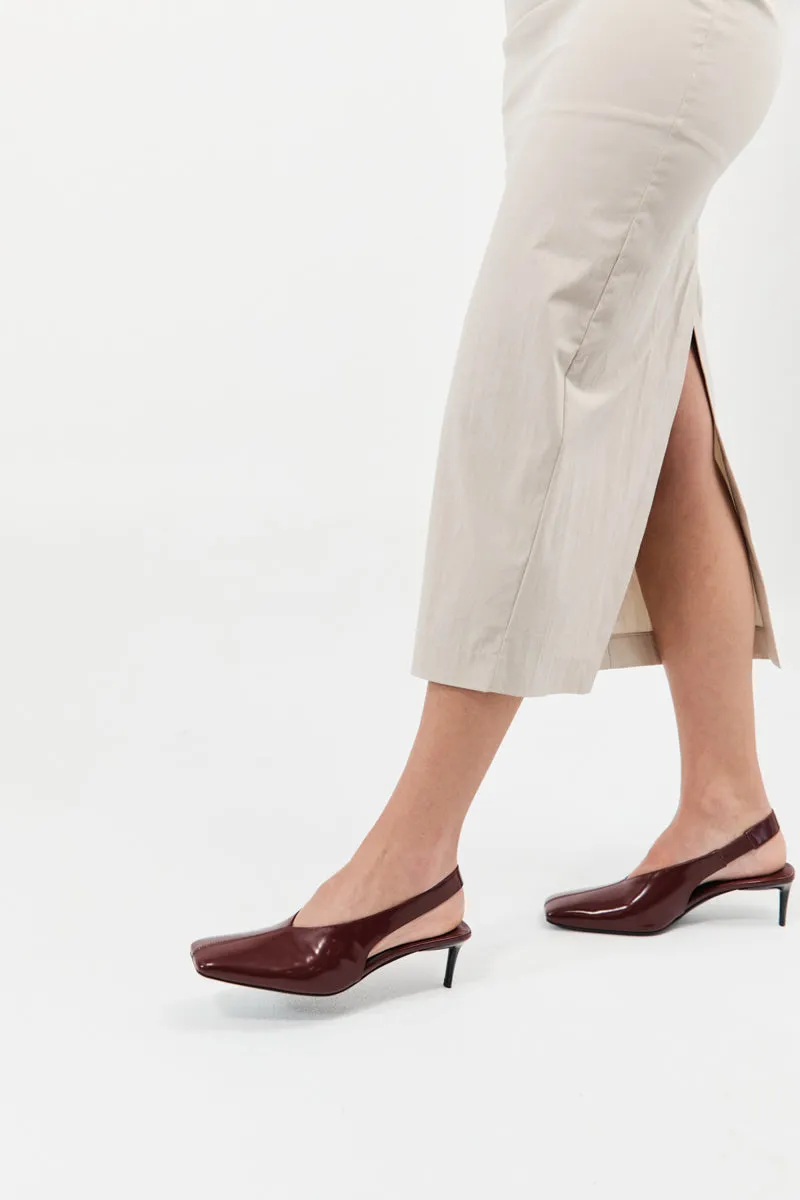 Square Toe Sling Back Heel - Plum sold by St. Agni product image thumbnail 5
