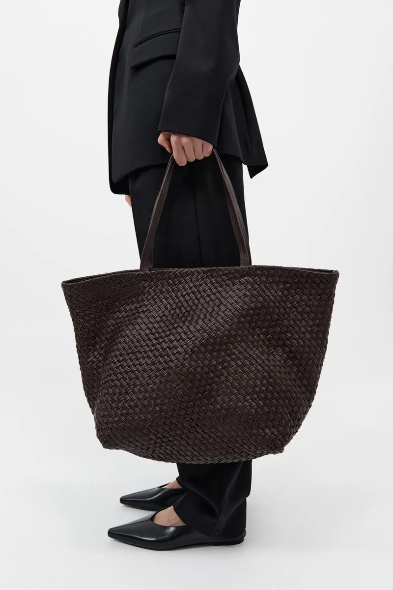 Large Woven Trapeze Bag - Chocolate sold by St. Agni