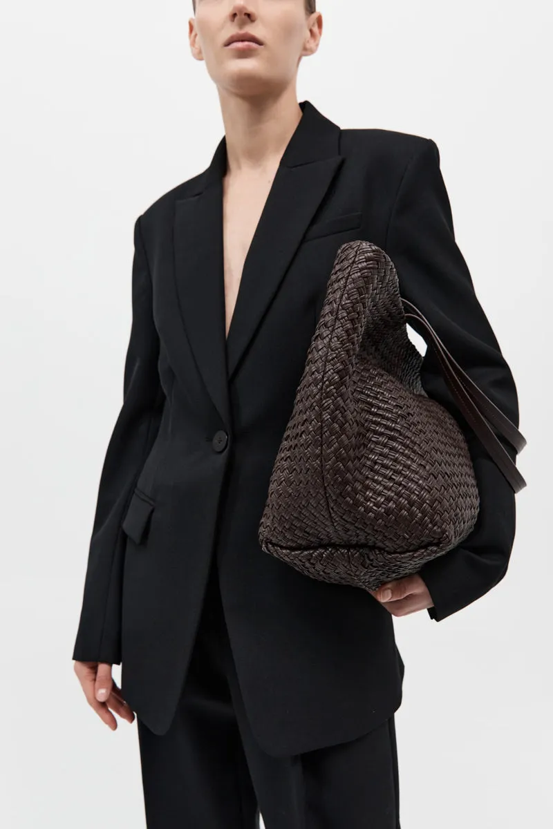 Large Woven Trapeze Bag - Chocolate sold by St. Agni product image thumbnail 2
