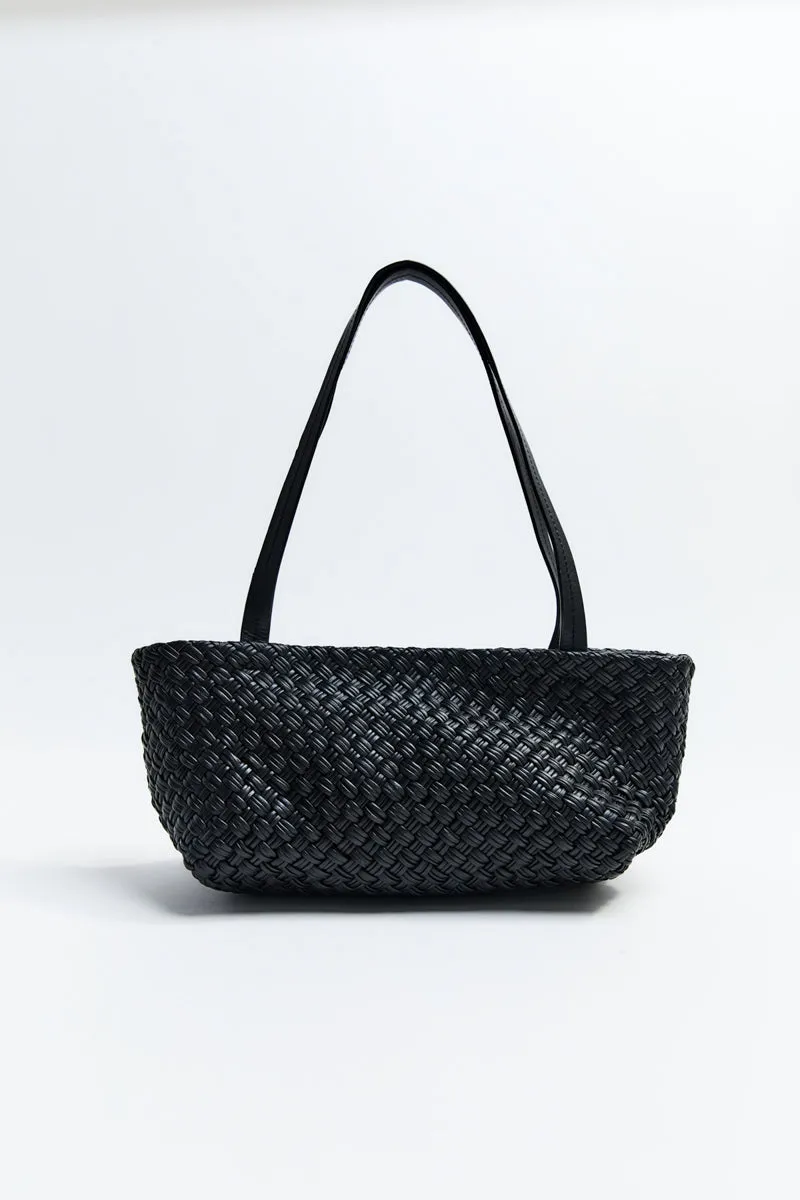 Petit Woven Trapeze Bag - Black sold by St. Agni product image thumbnail 4