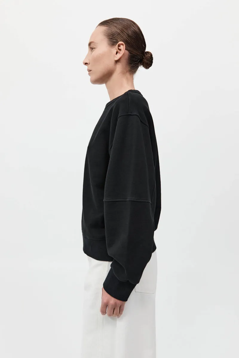 Organic Cotton Panelled Sweater - Black sold by St. Agni product image thumbnail 3
