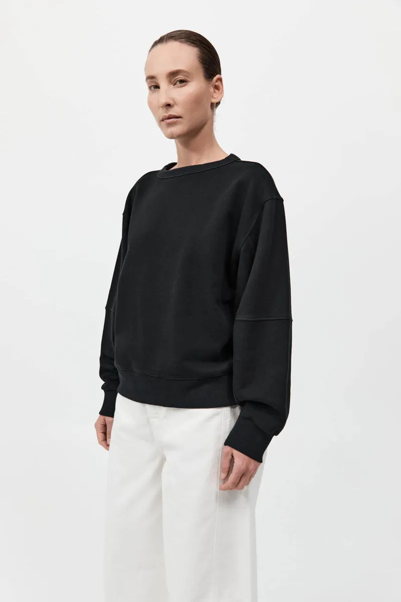 Organic Cotton Panelled Sweater - Black sold by St. Agni product image thumbnail 2