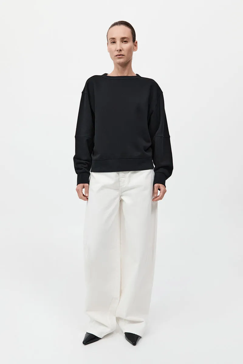 Organic Cotton Panelled Sweater - Black sold by St. Agni product image thumbnail 5