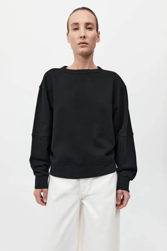 Organic Cotton Panelled Sweater - Black sold by St. Agni