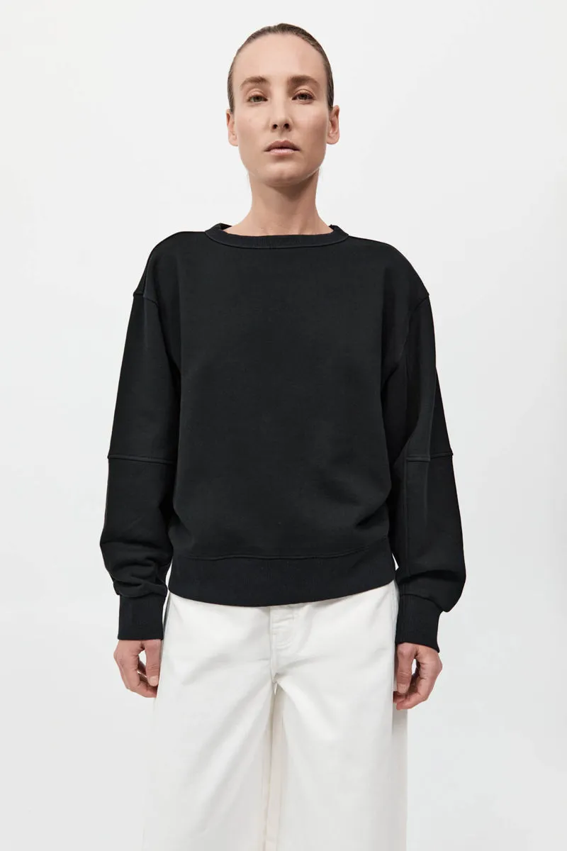 Organic Cotton Panelled Sweater - Black sold by St. Agni