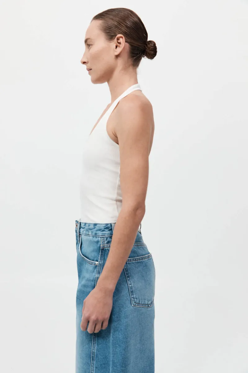 Rib Halter Top - White sold by St. Agni product image thumbnail 4