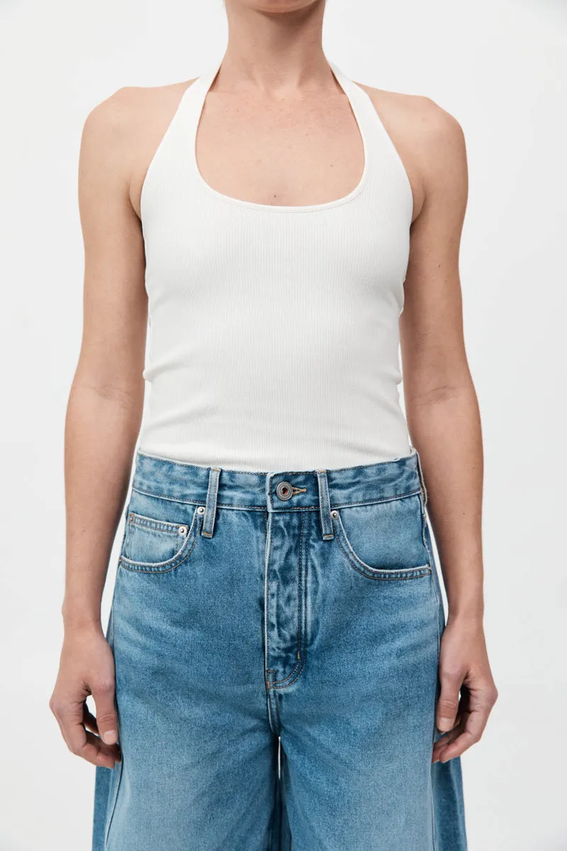 Rib Halter Top - White sold by St. Agni product image thumbnail 3