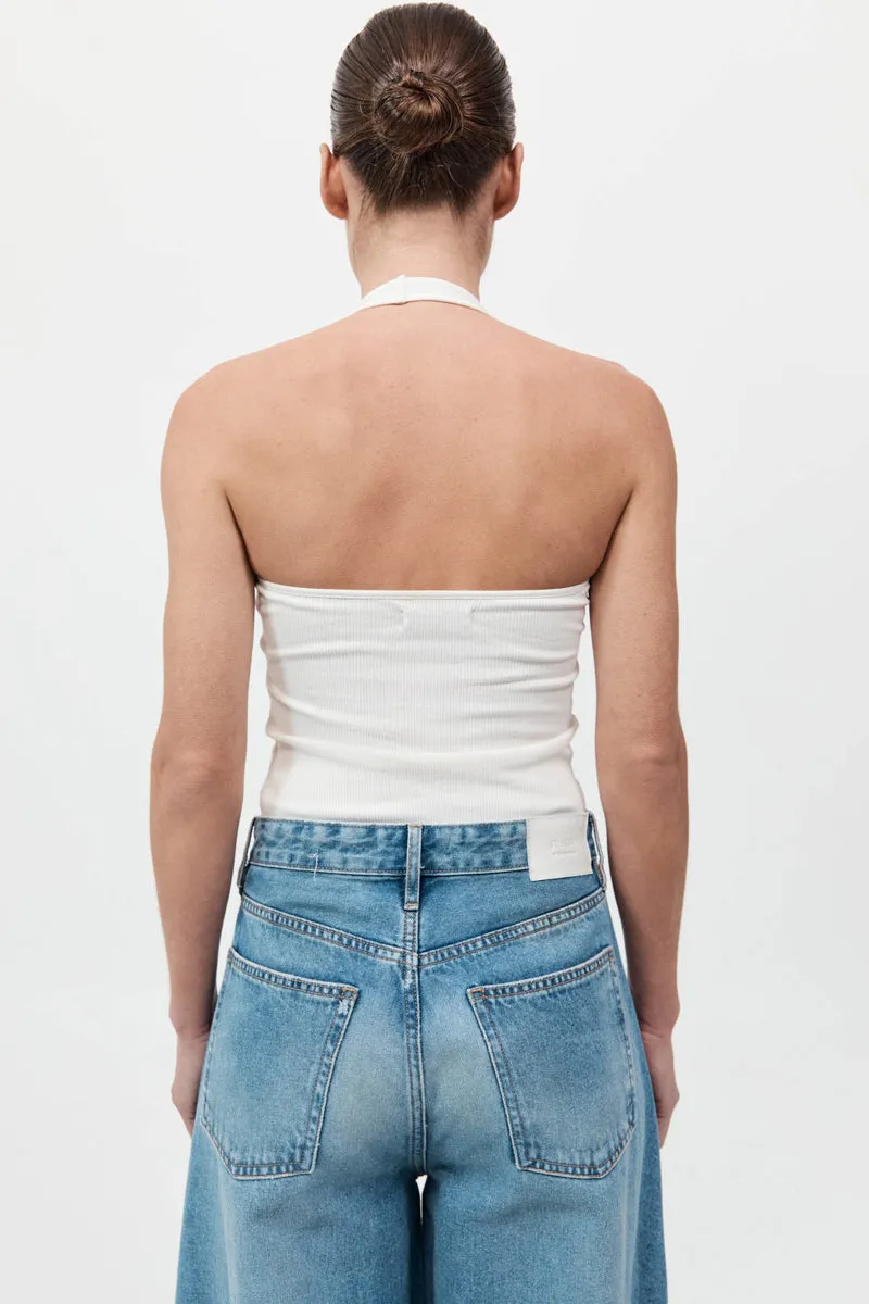 Rib Halter Top - White sold by St. Agni product image thumbnail 5