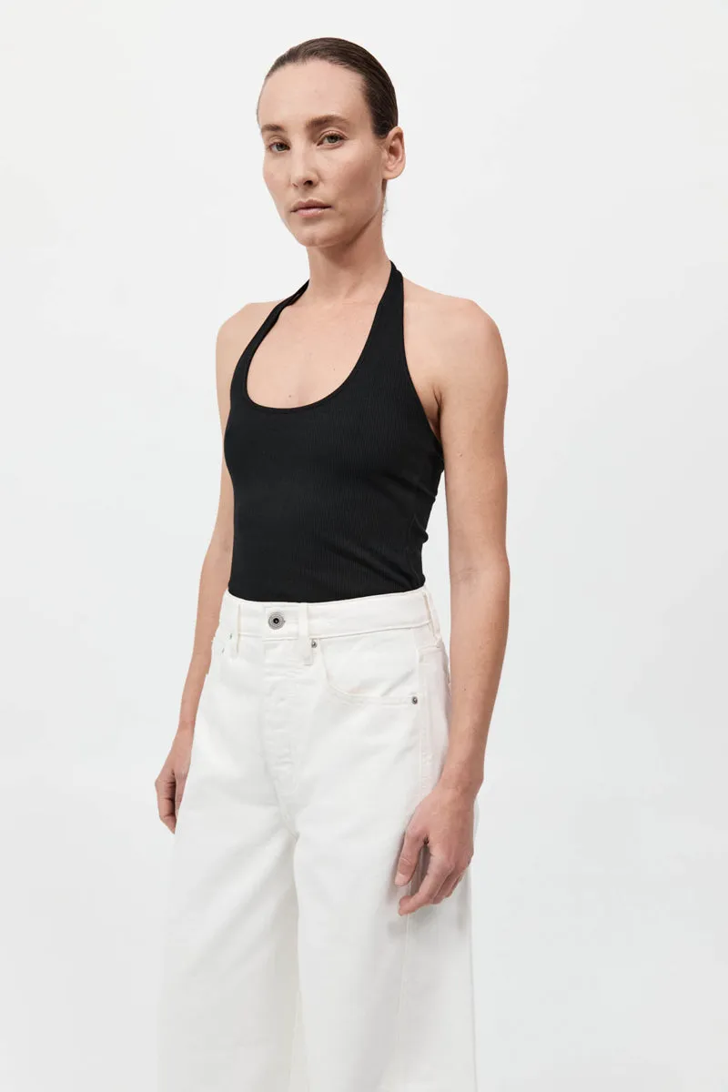Rib Halter Top - Black sold by St. Agni