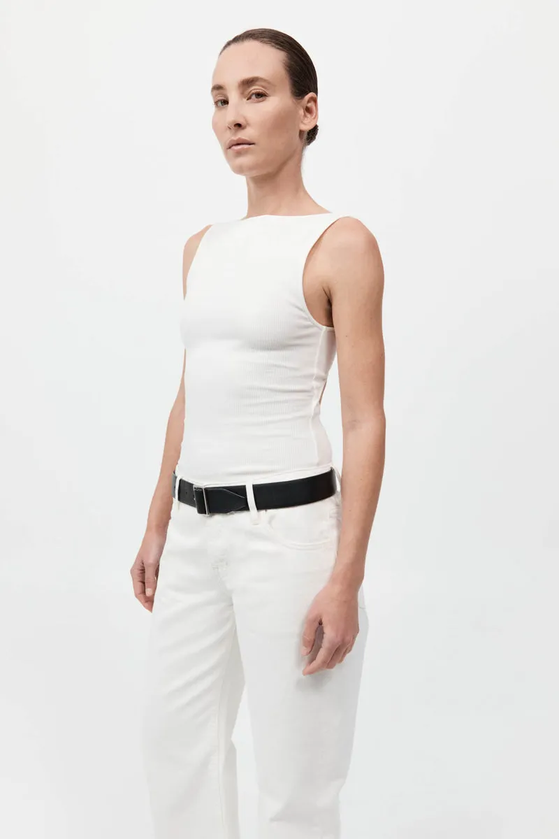 Rib Bateau Cut Out Top - White sold by St. Agni product image thumbnail 2