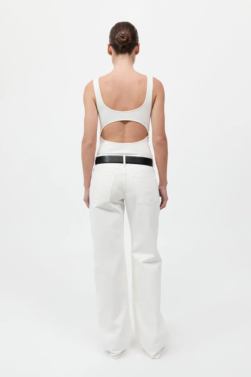 Rib Bateau Cut Out Top - White sold by St. Agni product image thumbnail 5