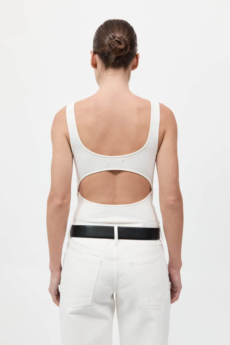 Rib Bateau Cut Out Top - White sold by St. Agni product image thumbnail 4