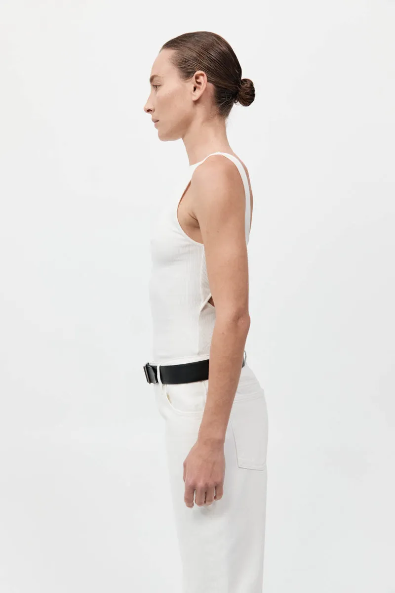 Rib Bateau Cut Out Top - White sold by St. Agni product image thumbnail 3