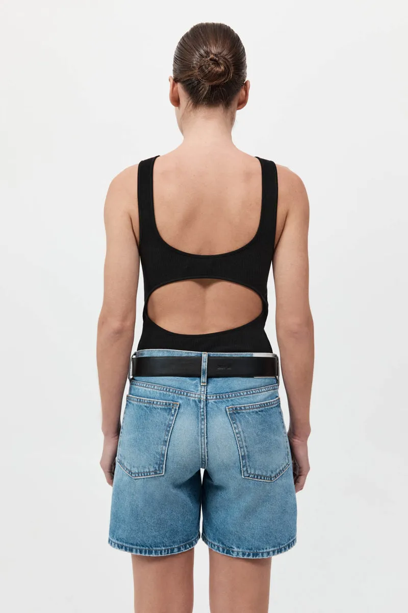 Rib Bateau Cut Out Top - Black sold by St. Agni product image thumbnail 5