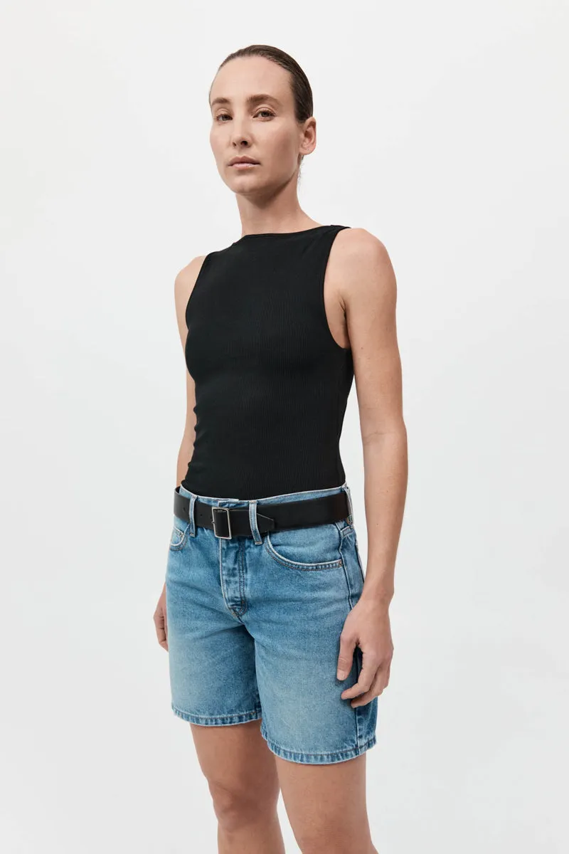 Rib Bateau Cut Out Top - Black sold by St. Agni product image thumbnail 2