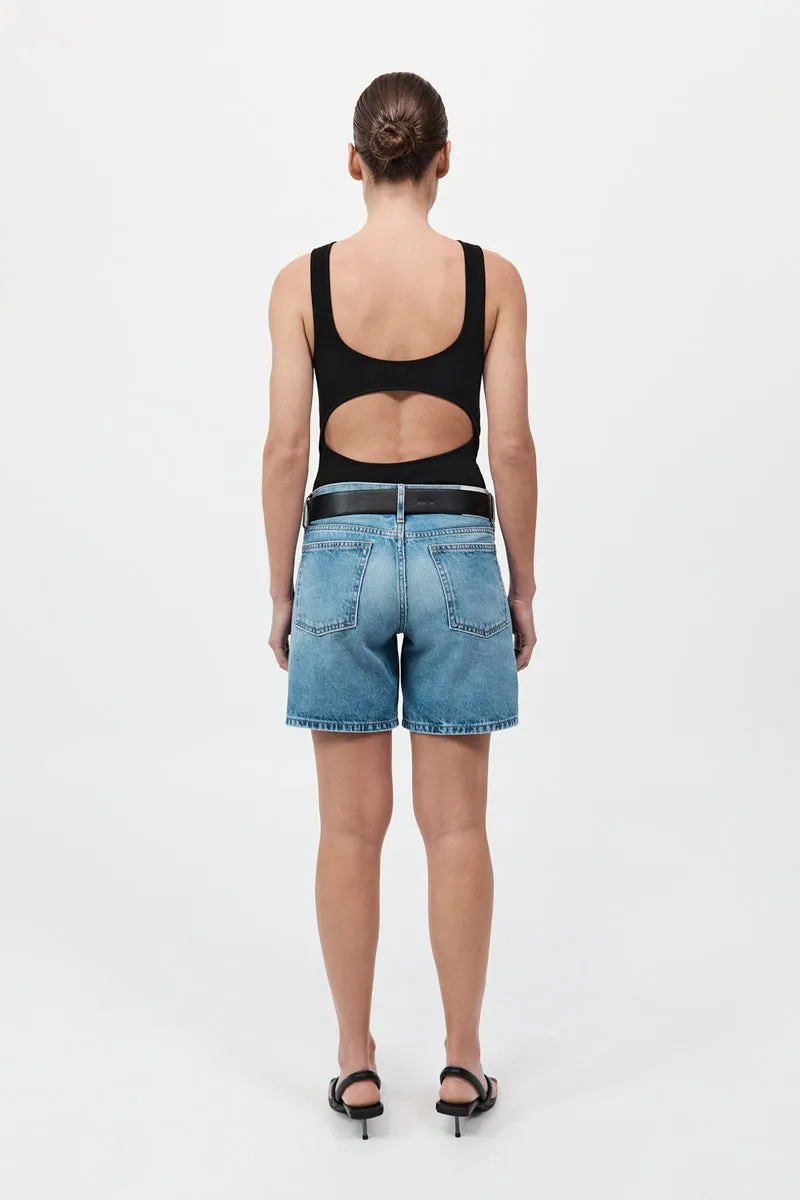 Rib Bateau Cut Out Top - Black sold by St. Agni product image thumbnail 4