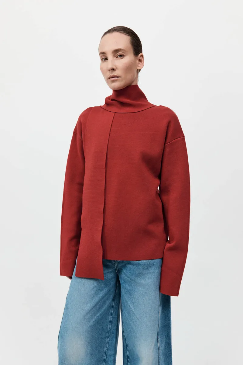 Milano Knit Scarf Jumper - Rosso sold by St. Agni product image thumbnail 3