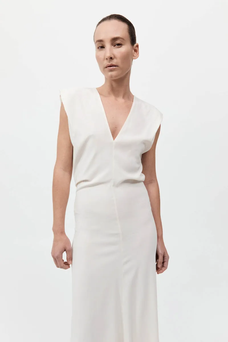 Plunge Drape Dress - Off White sold by St. Agni product image thumbnail 3