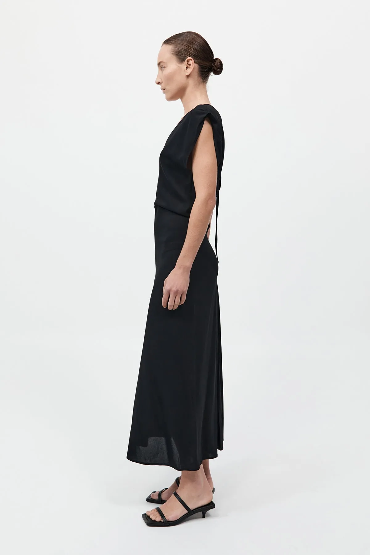 Plunge Drape Dress - Black sold by St. Agni product image thumbnail 5