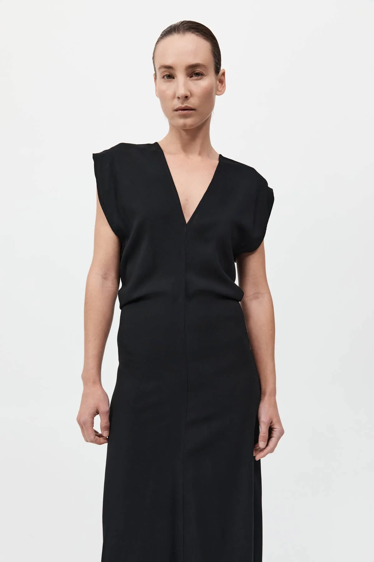 Plunge Drape Dress - Black sold by St. Agni product image thumbnail 3