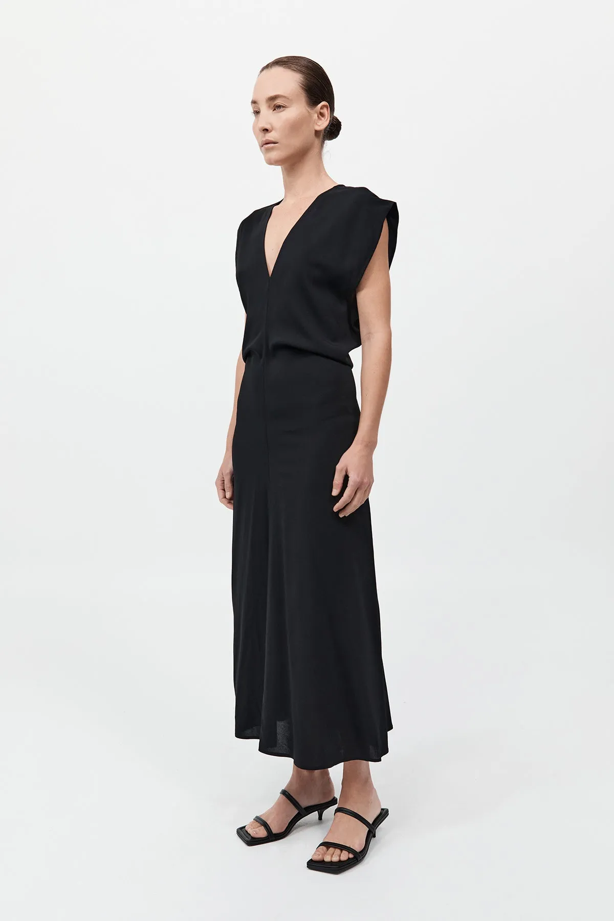 Plunge Drape Dress - Black sold by St. Agni product image thumbnail 4