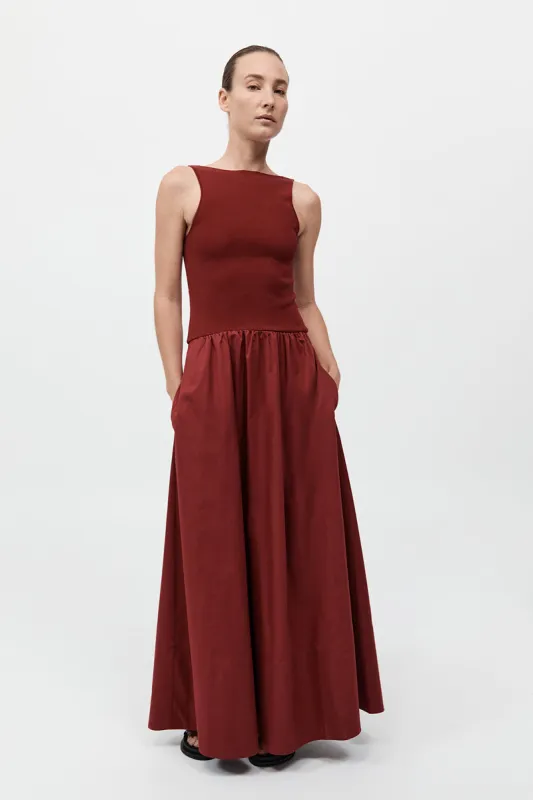 Bateau Cut Out Dress - Berry sold by St. Agni