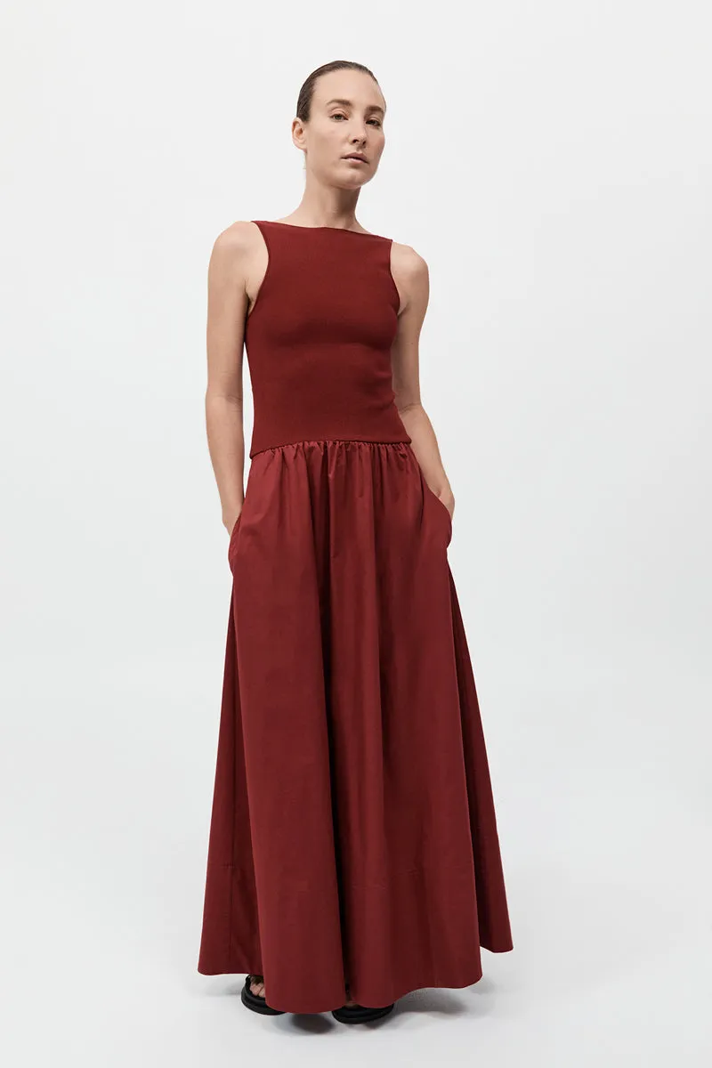 Bateau Cut Out Dress - Berry sold by St. Agni