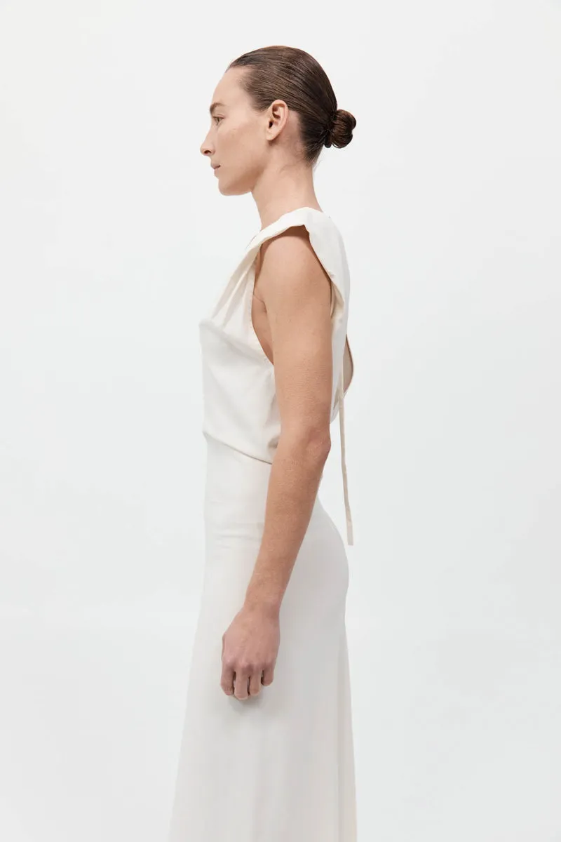 Plunge Drape Dress - Off White sold by St. Agni product image thumbnail 4