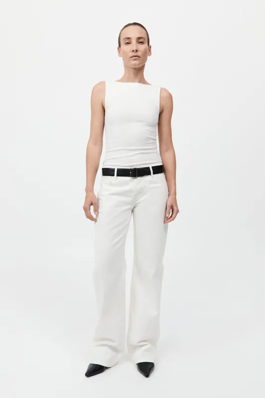 90s Low Rise Jeans - White made by St. Agni